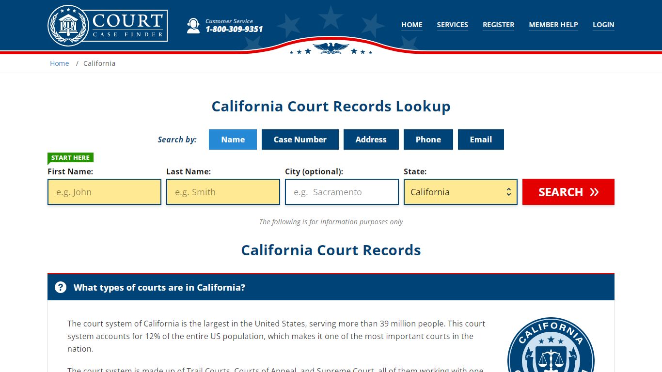 California Court Records Lookup - CA Court Case Search